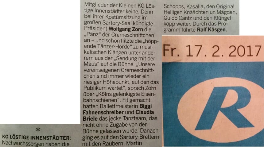 Artikel der Kölnischen Rundschau vom 20.02.2017