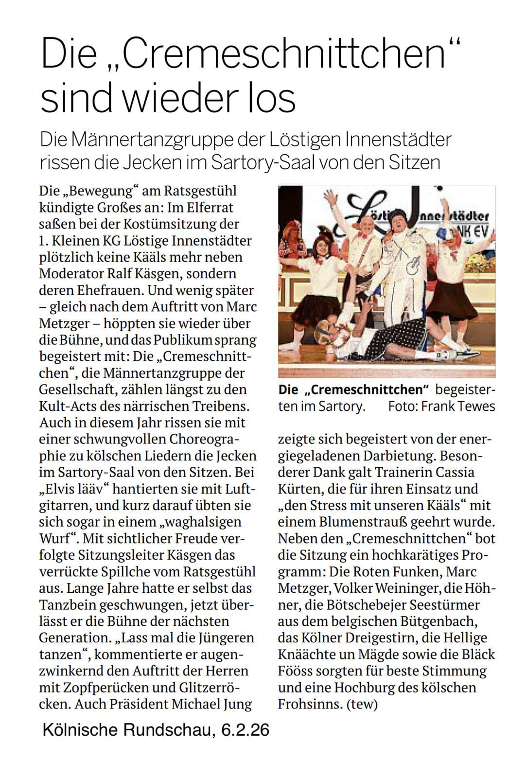 Artikel aus der Kölnischen Rundschau vom 06.02.2026